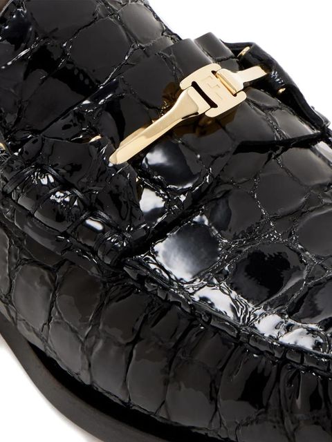 Ferragamo croc-effect loafers - Black - zdjęcie produktu nr 2