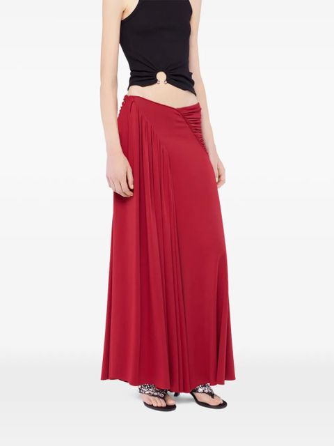 Rabanne ruched maxi skirt - Red