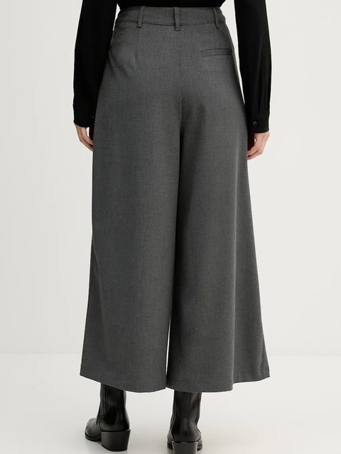 Pedro del Hierro spodnie damskie kolor szary szerokie high waist 7602527