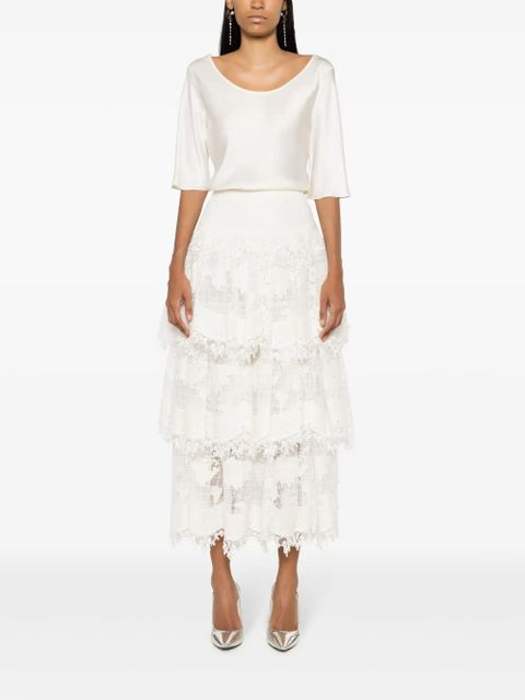 ZIMMERMANN lace-detailing high-waist skirt - White - zdjęcie produktu nr 2