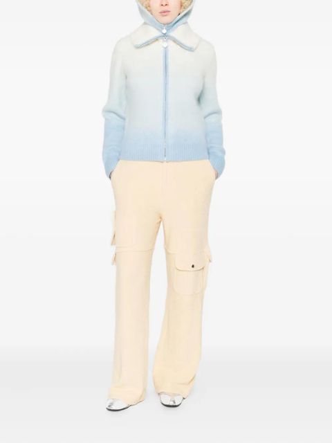 Casablanca gradient zip-up cardigan - Blue