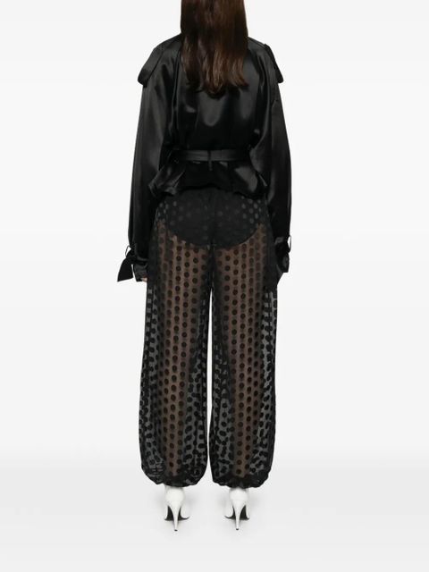 The Frankie Shop Simona satin belted blouse - Black