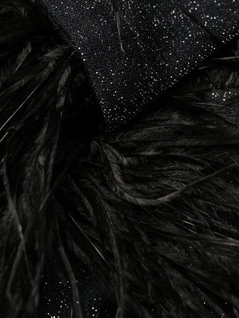 Sleeper Cosmos metallic feather-detail pyjama set - Black