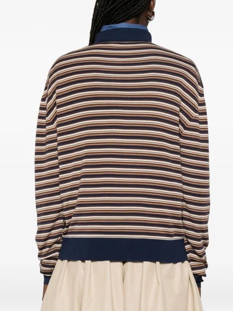 Miu Miu striped polo polo top - Brown