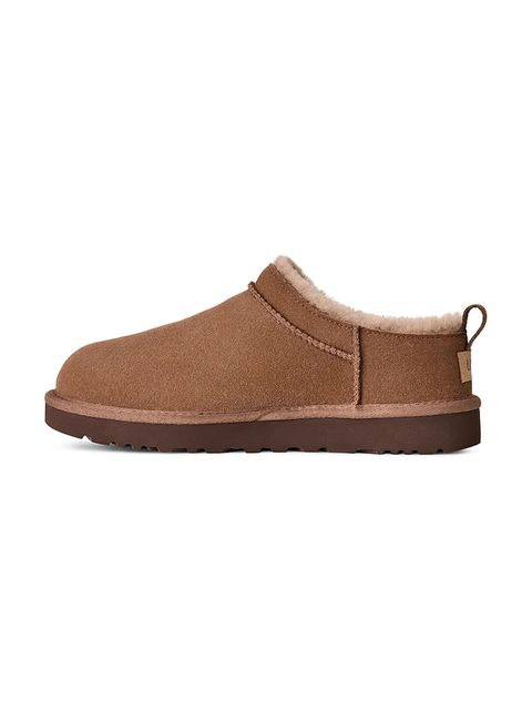 UGG kapcie zamszowe Classic Micro kolor brązowy 1173891.RYK