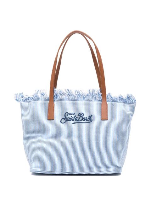 MC2 Saint Barth fringed-detail striped-pattern tote bag - Blue - zdjęcie produktu nr 2