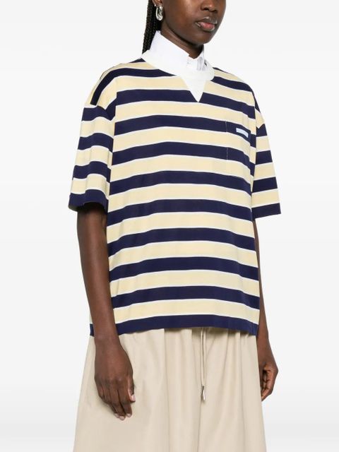 Prada striped chest pocket T-shirt - Neutrals