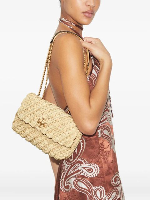 Tory Burch Kira braided straw shoulder bag - Neutrals