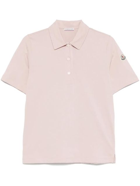 Moncler logo-patch polo top - Pink - zdjęcie produktu nr 1