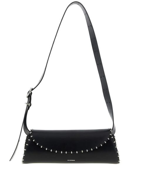 Jil Sander small Cannolo leather shoulder bag - Black