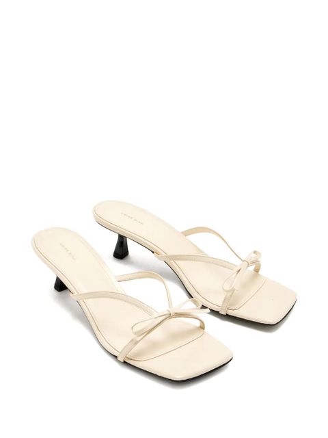 ANINE BING 55mm bow-detail square-toe sandals - Neutrals