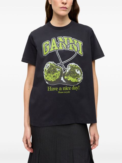 GANNI printed T-shirt - Black