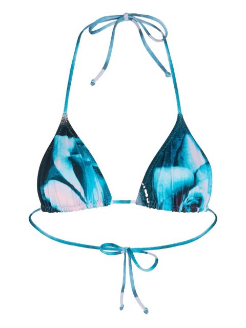Jean Paul Gaultier tie printed bikini top - Blue - zdjęcie produktu nr 1