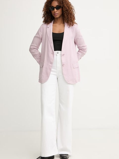 United Colors of Benetton marynarka jednorzędowa damska lniana - zdjęcie produktu nr 1