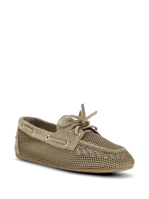 Miu Miu mesh and suede boat shoes - Neutrals - zdjęcie produktu nr 2