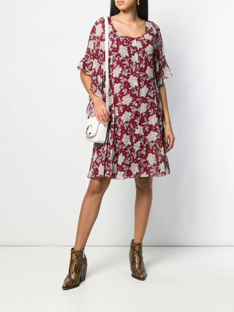 Chloé floral frill sleeve dress - Red - zdjęcie produktu nr 2