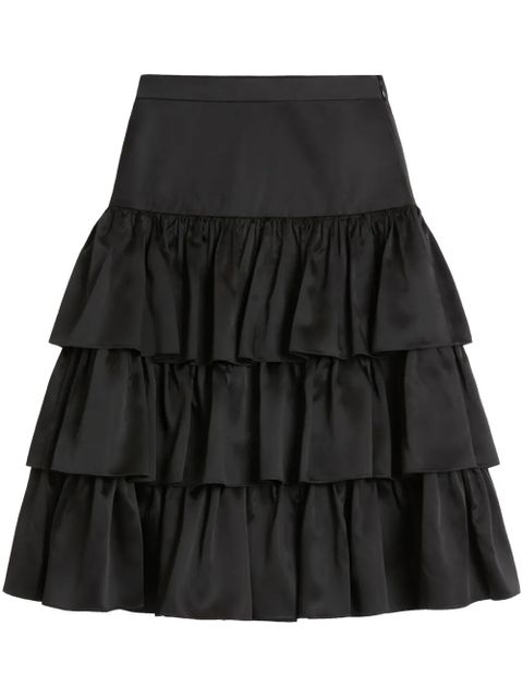 Valentino Garavani ruffled midi skirt - Black