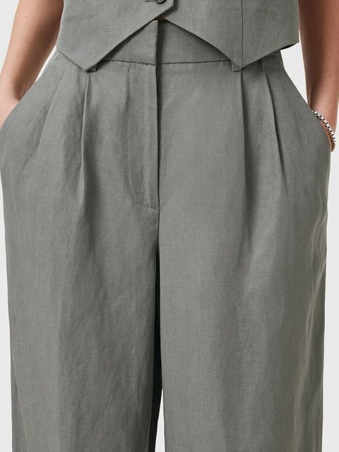 AllSaints spodnie AVERIE damskie kolor szary szerokie medium waist W045QC