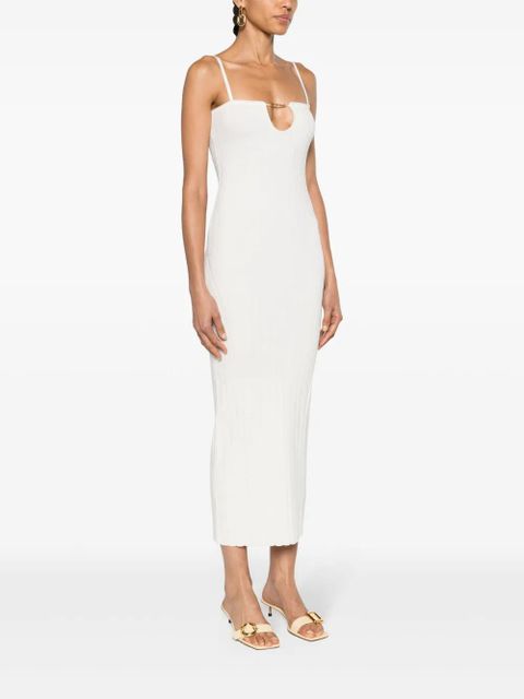 Jacquemus Sierra ribbed midi dress - White