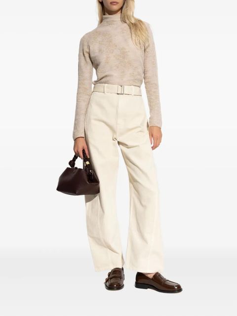 GANNI high-neck button sweater - Neutrals