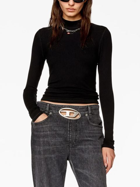 Diesel T-Mokky-Ls-Microdiv mock-neck top - Black