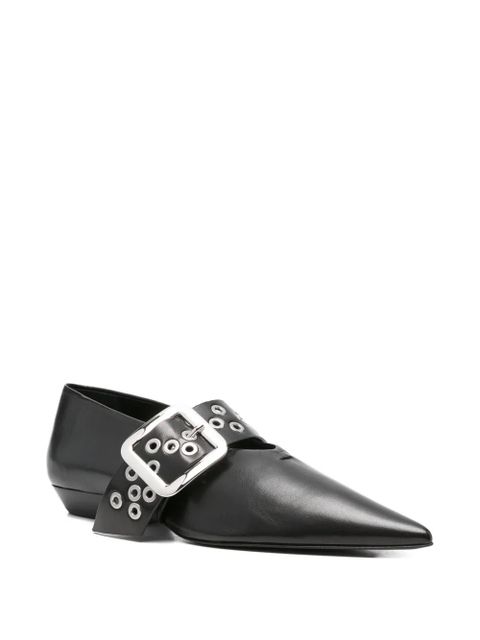 Jil Sander pointed-toe buckle ballet flats - Black - zdjęcie produktu nr 2