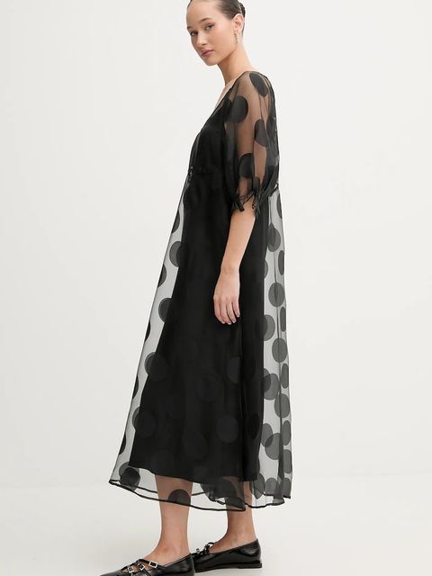 Stine Goya sukienka kolor czarny midi rozkloszowana SG-PS26-D129-2460