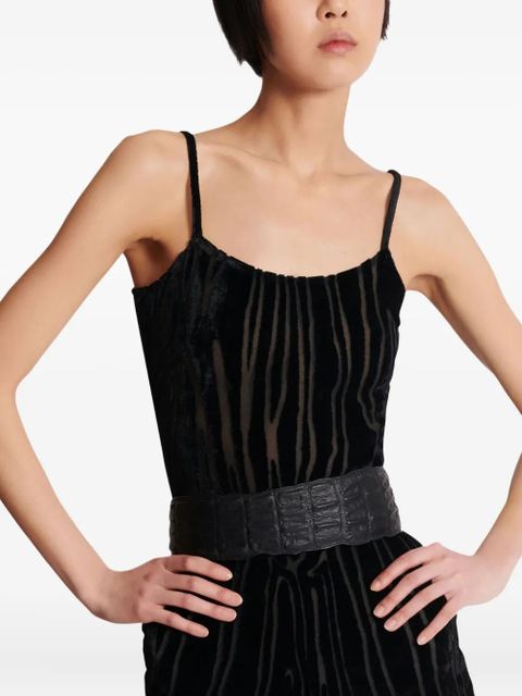 Balmain crocodile-print leather belt - Black