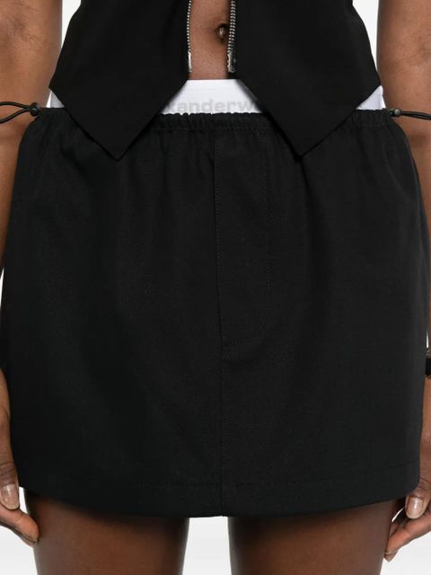 Alexander Wang elastic-logo mini skirt - Black