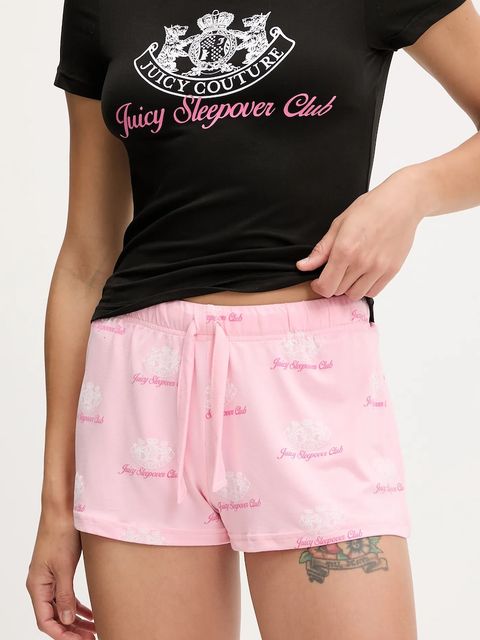 Juicy Couture komplet piżamowy JUICY SLEEPOVER CLUB SHORT PYJAMA SET damska kolor czarny JCLPJ225501 - zdjęcie produktu nr 2