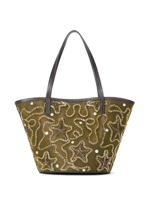 STAUD Caro bead-embellished tote bag - Green - zdjęcie produktu nr 1