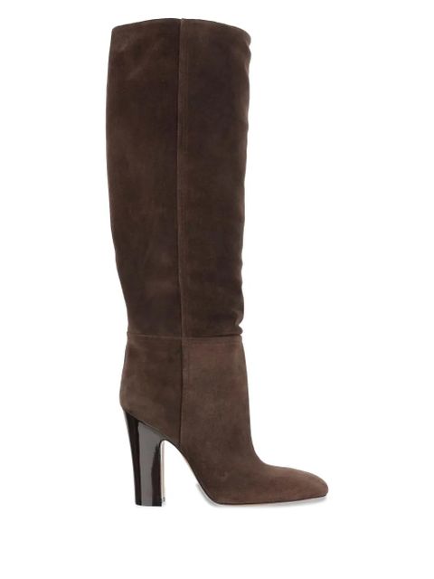 Paris Texas 100mm Lavinia suede pointed-toe knee-high boots - Brown