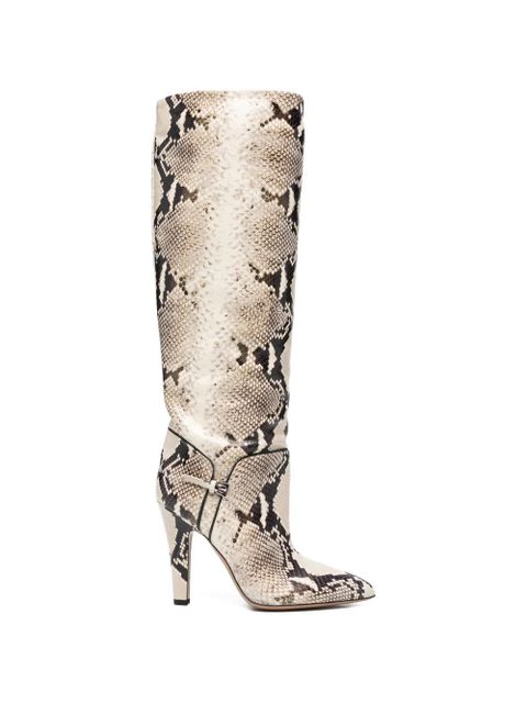 Paris Texas Elsa buckle python-print boots - Neutrals - zdjęcie produktu nr 1