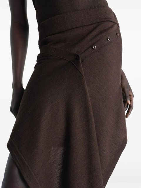 LEMAIRE buttoned asymmetric skirt - Brown - zdjęcie produktu nr 2