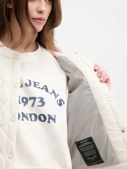 Geox kurtka AMBEL kolor beżowy przejściowa W5520G T3132