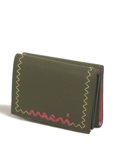 Marni textured leather bi-fold wallet - Green - zdjęcie produktu nr 2
