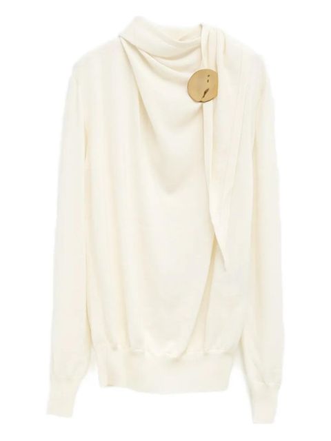 Jil Sander draped sweater - Neutrals - zdjęcie produktu nr 1