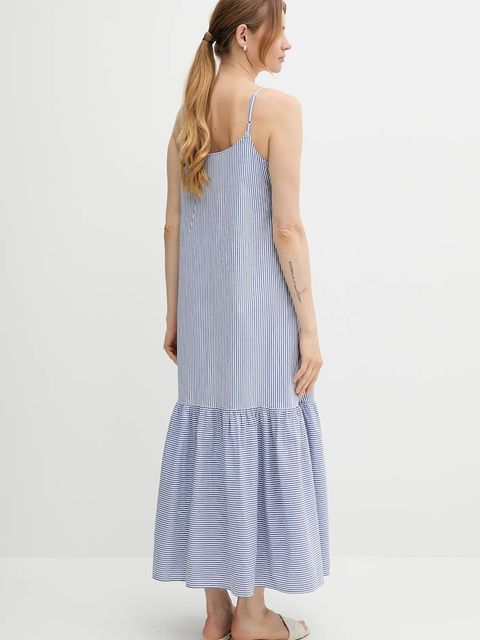 United Colors of Benetton sukienka kolor niebieski maxi rozkloszowana 4SZRDV0B8 - zdjęcie produktu nr 2