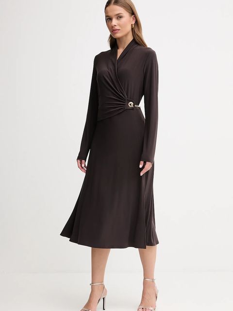 Joseph Ribkoff sukienka kolor brązowy midi rozkloszowana 253235 - zdjęcie produktu nr 1