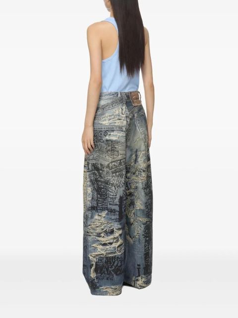 Jean Paul Gaultier ribbed-knit cotton vest - Blue