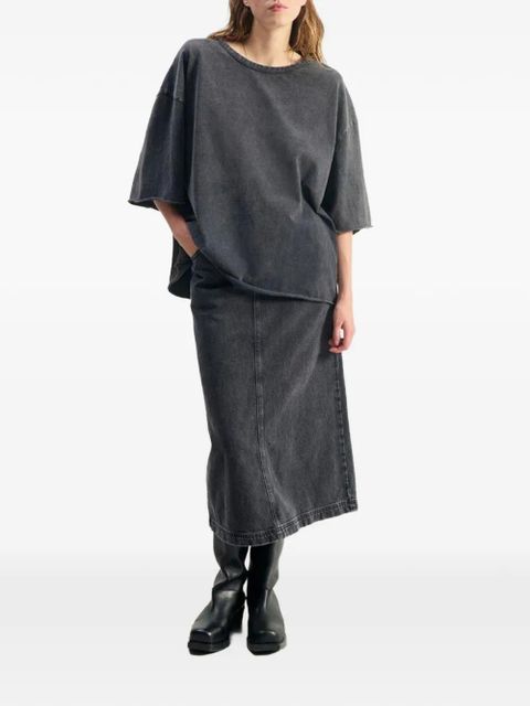 American Vintage Afoma raw-edge drop-shoulder T-shirt - Grey - zdjęcie produktu nr 2