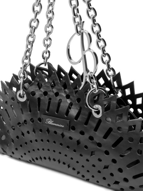 Blumarine laser-cut chain shoulder bag - Black