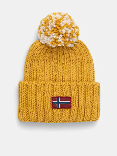 Napapijri czapka z domieszką wełny Semiury kolor żółty NP0A4GKCY1O1 - zdjęcie produktu nr 1