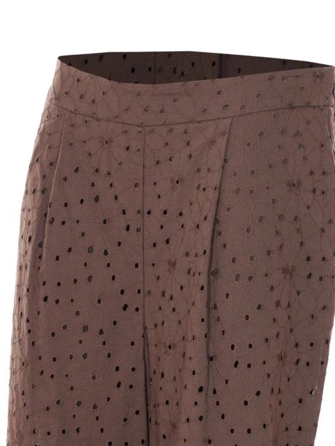 TWINSET embroidered flared trousers - Brown