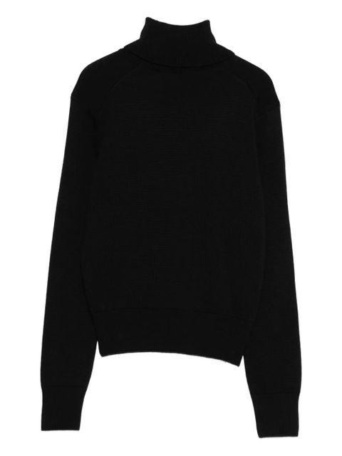 AMI Paris heart-embroidered turtleneck sweater - Black