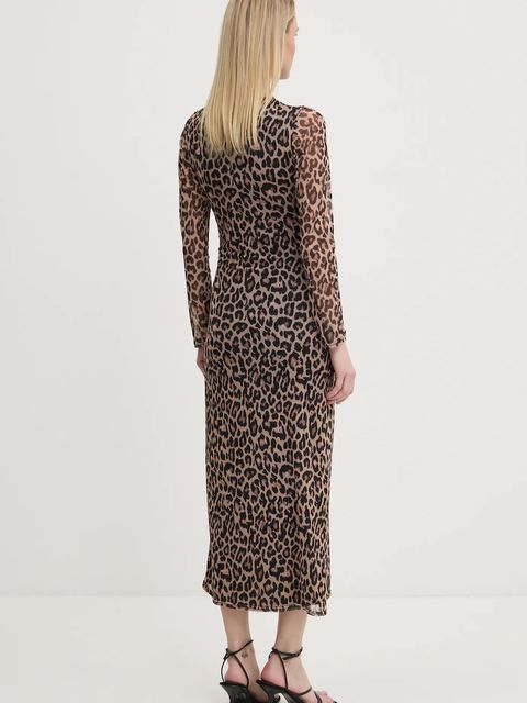 Never Fully Dressed sukienka Hannie kolor beżowy maxi dopasowana NFDDR1927