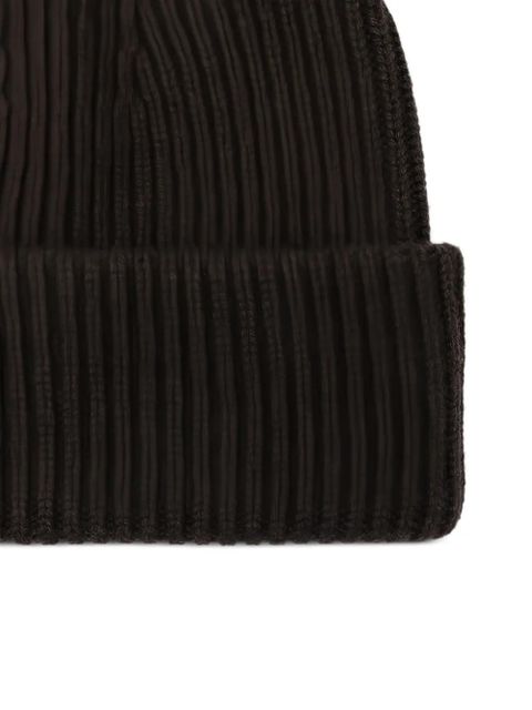 Almada Label ribbed cuffed beanie hat - Brown
