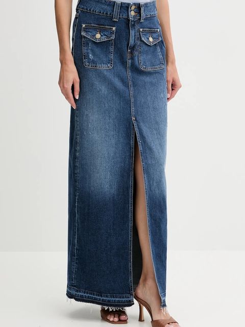 Guess spódnica jeansowa SKYLA kolor granatowy midi prosta W5YD63 D5QP3 - zdjęcie produktu nr 1