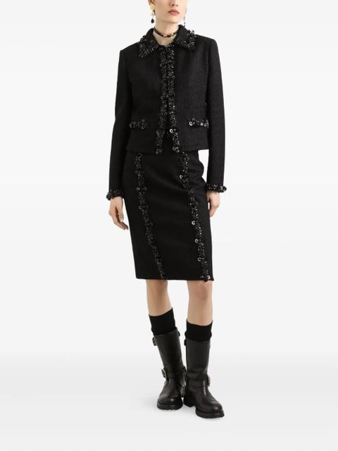Dolce & Gabbana bead-embellished pencil skirt - Black