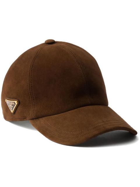 Prada suede baseball cap - Brown - zdjęcie produktu nr 1